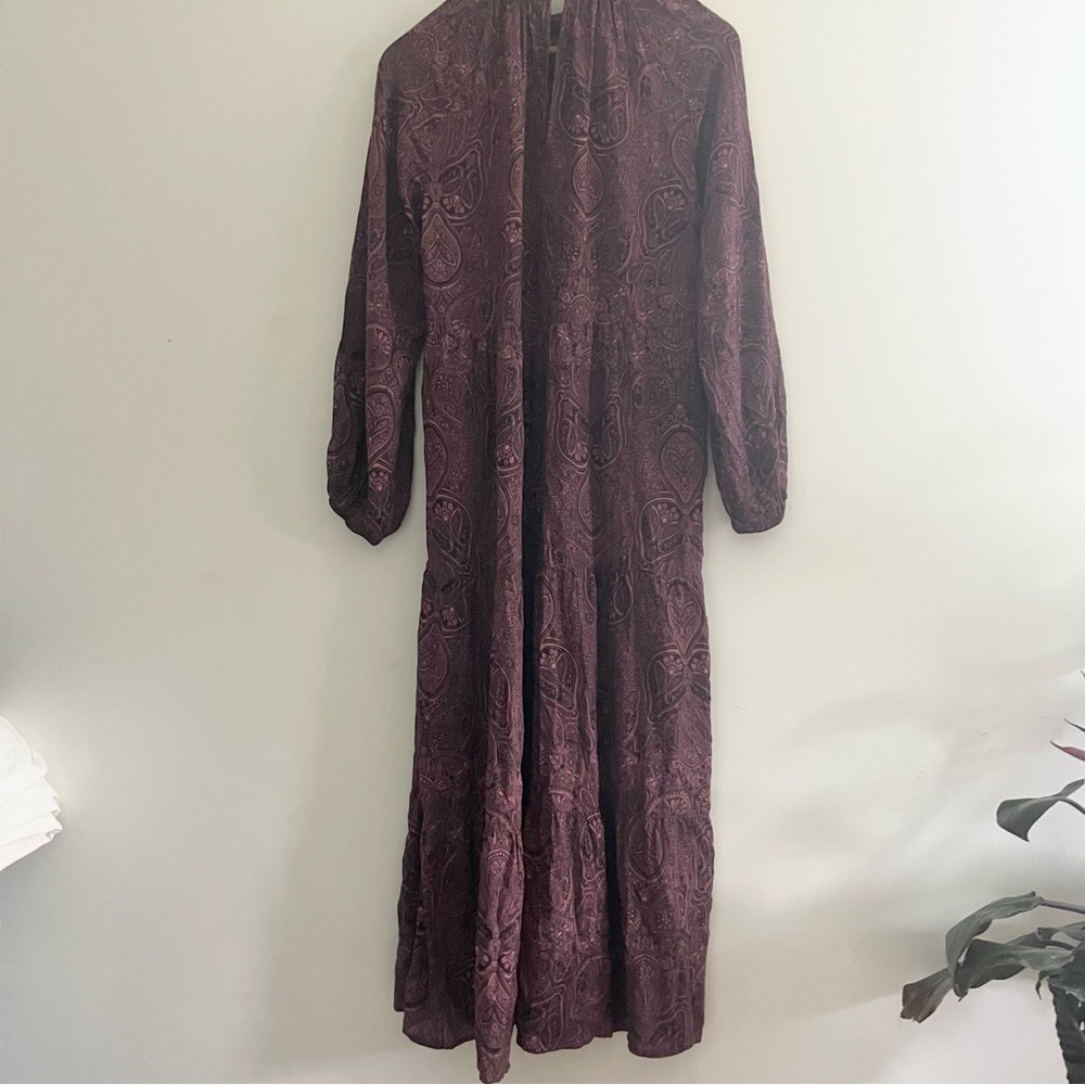 A New Day Target Long Sleeve Paisley Maxi Dress in Plum Purple Women’s Sz S Boho - Picture 11 of 11